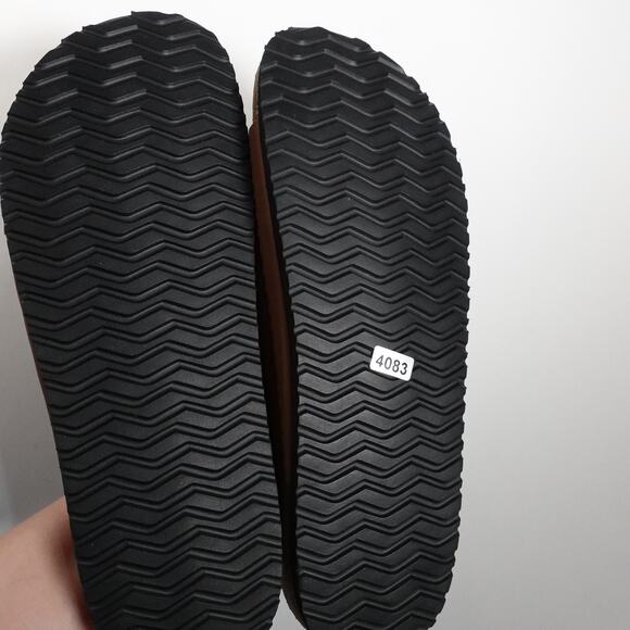 New Quince Nappa Leather Double Buckle Slides Brown Women's Size 10 UT5-4083 - Picture 7 of 7